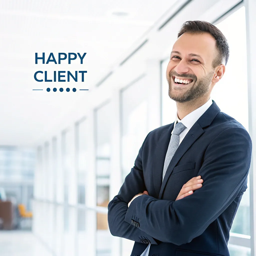 Happy client smiling